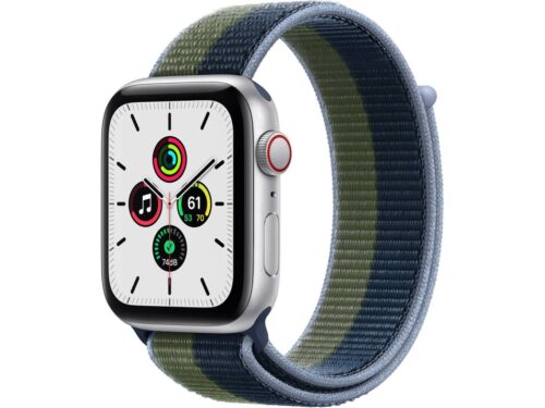 APPLE Watch SE GPS+Cellular 44 mm Prateado com Loop Desportiva Azul Abissal/Verde Musgo