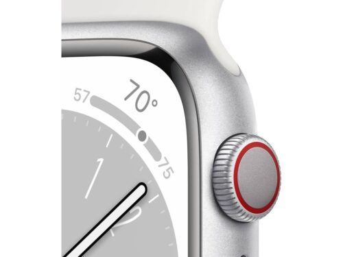 APPLE Watch Series 8 GPS+Cellular 41 mm Prateado com Bracelete Desportiva Branco - Image 3