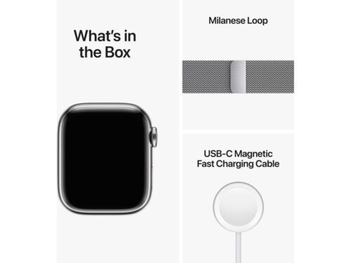 APPLE Watch Series 8 GPS+Cellular 41 mm Prateado com Loop Milanesa Prateado - Image 6