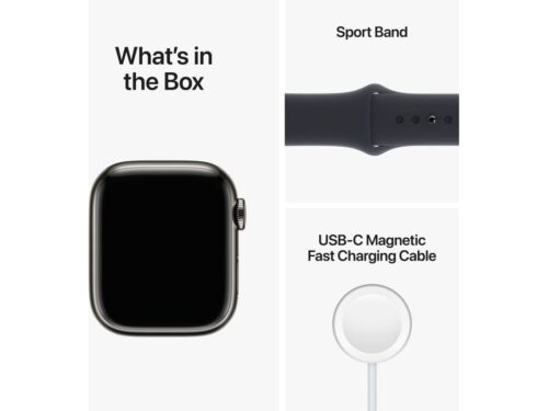 APPLE Watch Series 8 GPS+Cellular 41 mm Grafite com Bracelete Desportiva Meia-noite - Image 6
