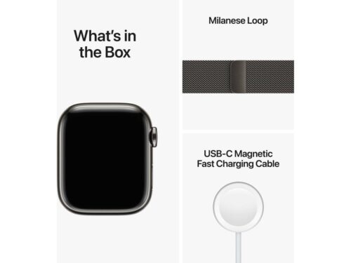 APPLE Watch Series 8 GPS+Cellular 41 mm Grafite com Loop Milanesa Grafite - Image 6