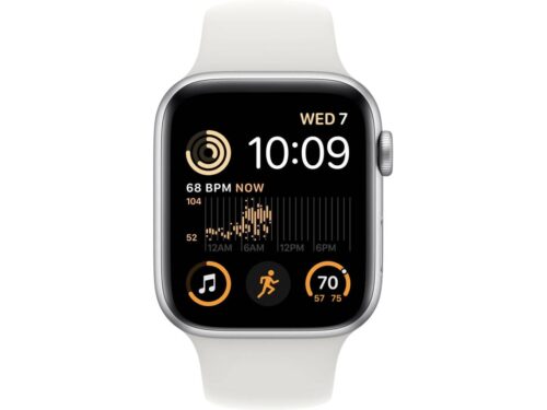 APPLE Watch SE GPS+Cellular 44 mm Prateado com Bracelete Desportiva Branca - Image 2