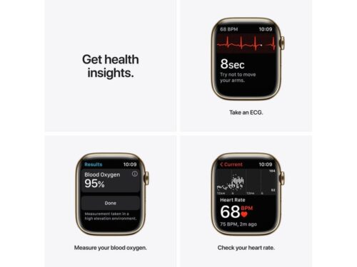 APPLE Watch Series 7 GPS+Cellular 45 mm Dourado com Loop Milanesa Dourado - Image 5