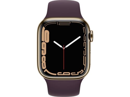 APPLE Watch Series 7 GPS+Cellular 41 mm Dourado com Bracelete Desportiva Cereja Escura - Image 2