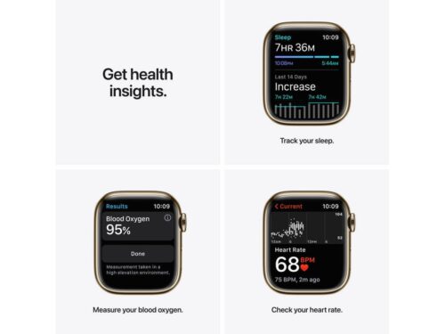 APPLE Watch Series 7 GPS+Cellular 41 mm Dourado com Bracelete Desportiva Azul Abissal - Image 5
