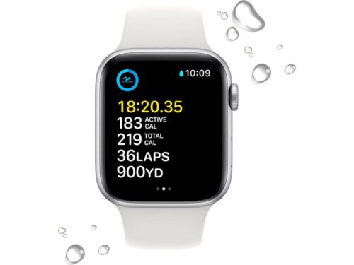 APPLE Watch SE GPS+Cellular 44 mm Prateado com Bracelete Desportiva Branca - Image 3