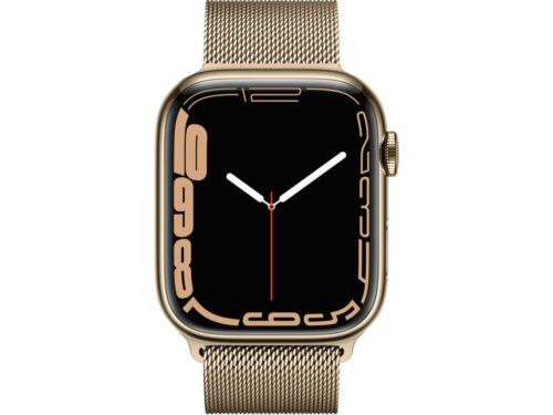 APPLE Watch Series 7 GPS+Cellular 45 mm Dourado com Loop Milanesa Dourado - Image 2