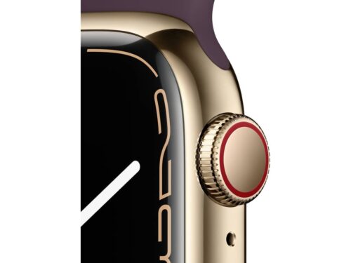 APPLE Watch Series 7 GPS+Cellular 41 mm Dourado com Bracelete Desportiva Cereja Escura - Image 3