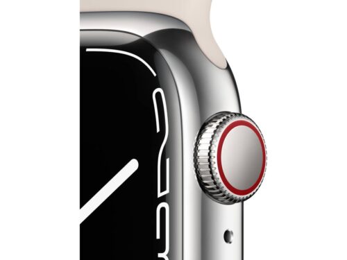 APPLE Watch Series 7 GPS+Cellular 41 mm Prateado com Bracelete Desportiva Luz das Estrelas - Image 3