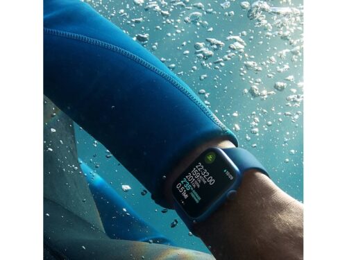 APPLE Watch Series 7 GPS+Cellular 41 mm Dourado com Bracelete Desportiva Cereja Escura - Image 4