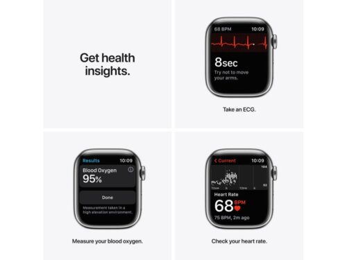 APPLE Watch Series 7 GPS+Cellular 41 mm Prateado com Bracelete Desportiva Luz das Estrelas - Image 5
