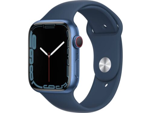 APPLE Watch Series 7 GPS+Cellular 45 mm com Correia Desportiva Azul Abismo
