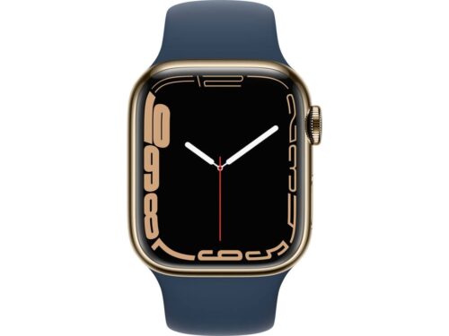 APPLE Watch Series 7 GPS+Cellular 41 mm Dourado com Bracelete Desportiva Azul Abissal - Image 2