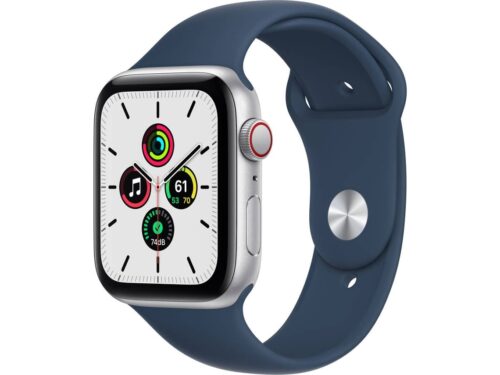 APPLE Watch SE GPS+Cellular 44 mm Prateado com Bracelete Desportiva Azul Abissal