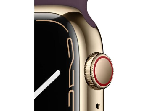 APPLE Watch Series 7 GPS+Cellular 45 mm Dourado com Bracelete Desportiva Cereja Escura - Image 2