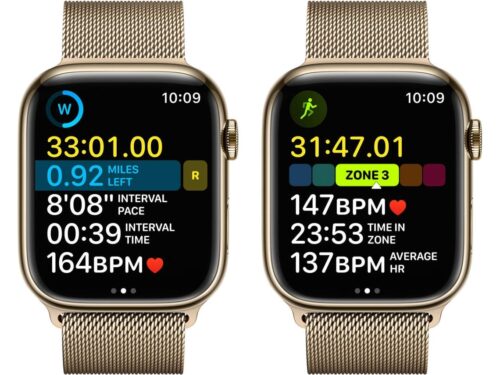 APPLE Watch Series 8 GPS+Cellular 45 mm Dourado com Loop Milanesa Dourado - Image 5