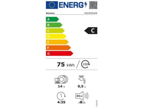 Máquina de Lavar Loiça SIEMENS Home Connect SN23EW01ME (14 Conjuntos - 60 cm - Branco) - Image 2