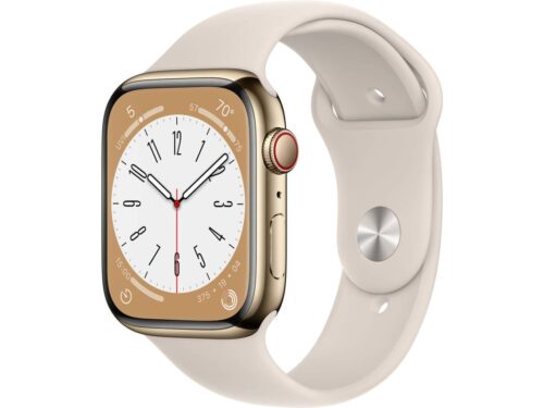 APPLE Watch Series 8 GPS+Cellular 45 mm Dourado com Bracelete Desportiva Luz das Estrelas