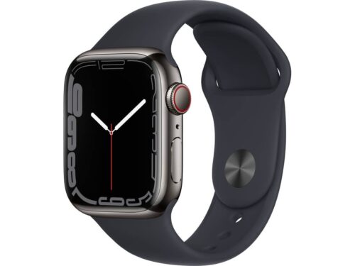 APPLE Watch Series 7 GPS+Cellular 41 mm Cinzento com Bracelete Desportiva Meia-Noite
