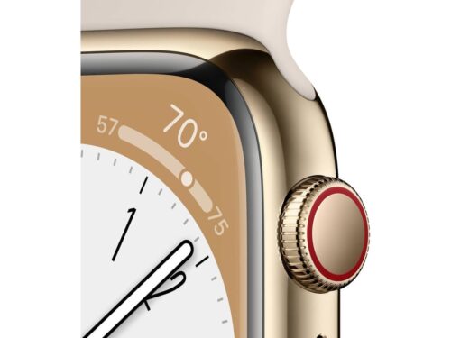 APPLE Watch Series 8 GPS+Cellular 45 mm Dourado com Bracelete Desportiva Luz das Estrelas - Image 3
