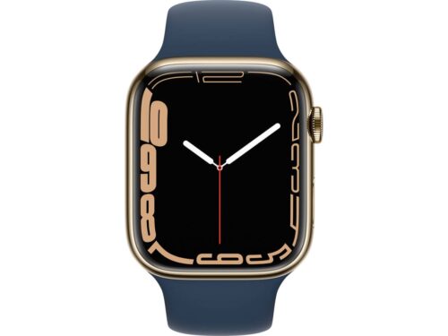 APPLE Watch Series 7 GPS+Cellular 45 mm Dourado com Bracelete Desportiva Azul Abissal - Image 2