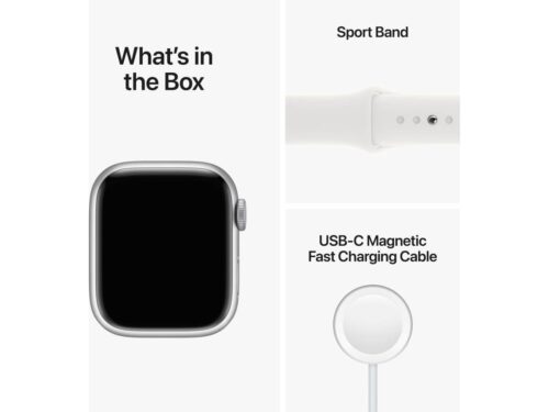 APPLE Watch Series 8 GPS+Cellular 41 mm Prateado com Bracelete Desportiva Branco - Image 6